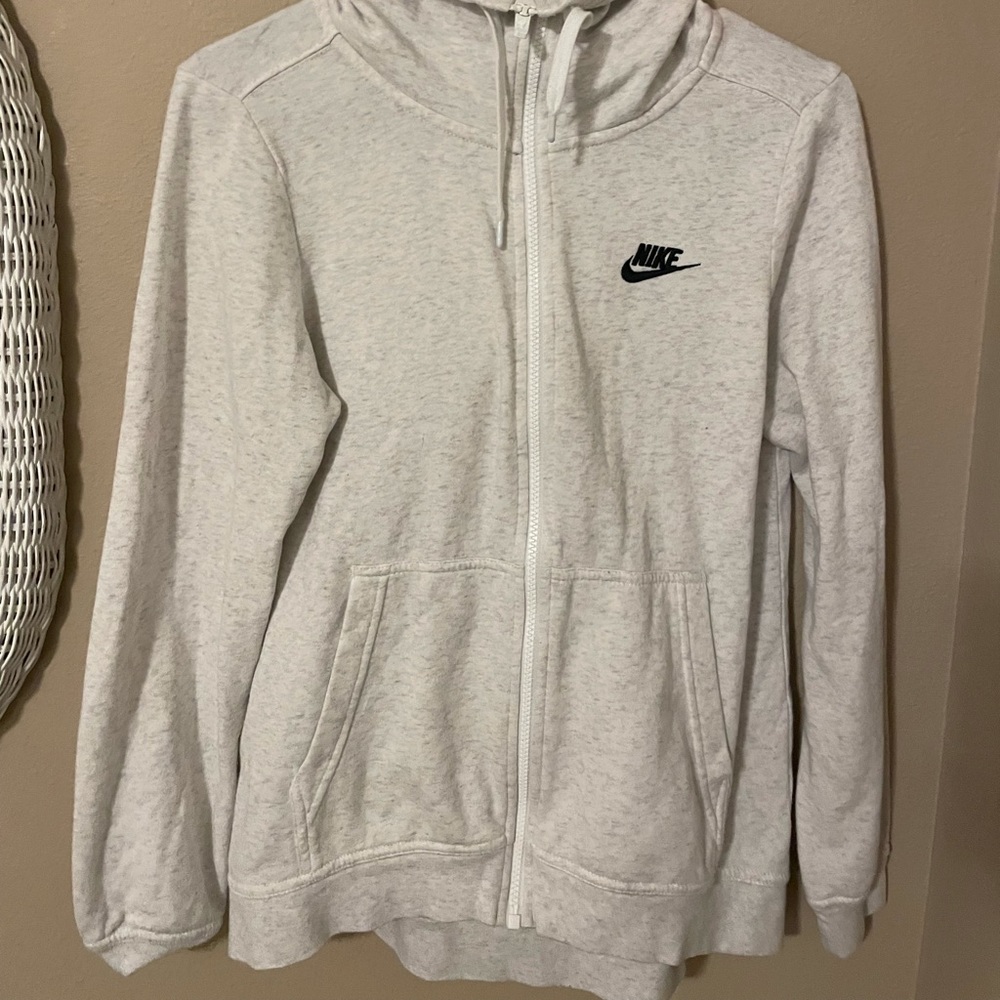 White Nike zip up